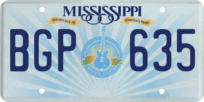 MS license plate BGP635