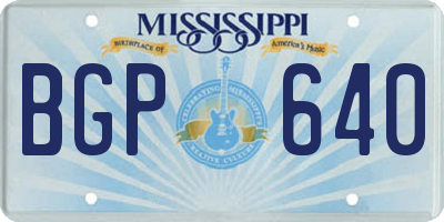 MS license plate BGP640