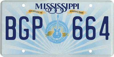 MS license plate BGP664