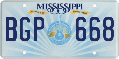 MS license plate BGP668