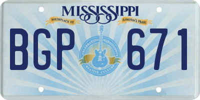 MS license plate BGP671