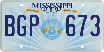 MS license plate BGP673