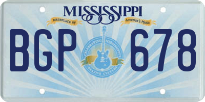 MS license plate BGP678