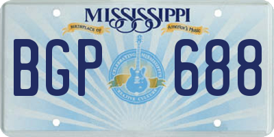 MS license plate BGP688