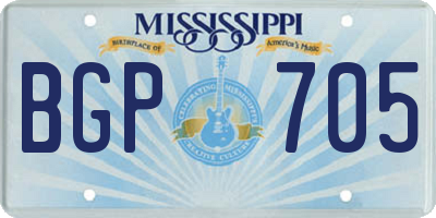 MS license plate BGP705