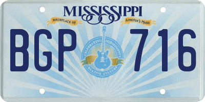 MS license plate BGP716