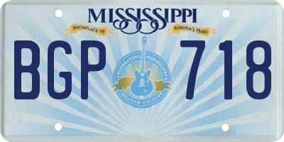 MS license plate BGP718