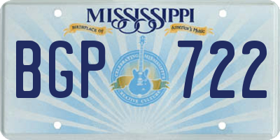 MS license plate BGP722
