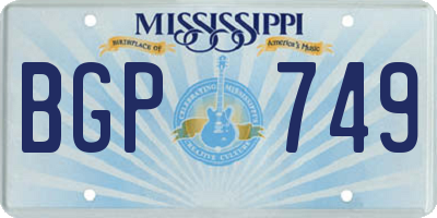 MS license plate BGP749