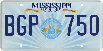 MS license plate BGP750