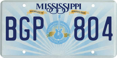 MS license plate BGP804