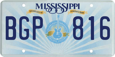 MS license plate BGP816
