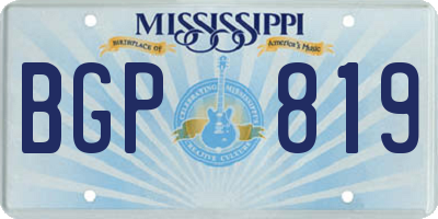 MS license plate BGP819