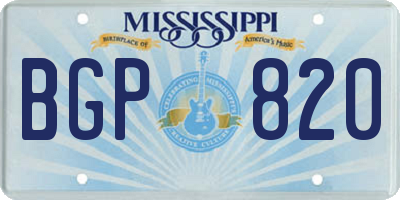 MS license plate BGP820