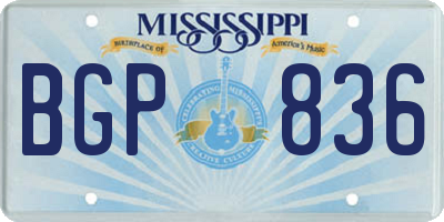 MS license plate BGP836