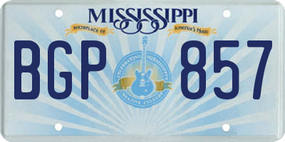 MS license plate BGP857