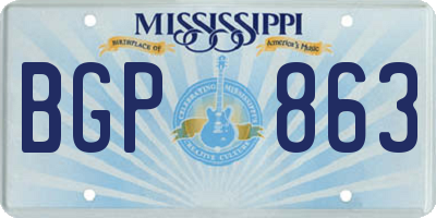 MS license plate BGP863