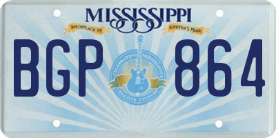MS license plate BGP864