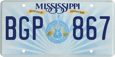MS license plate BGP867