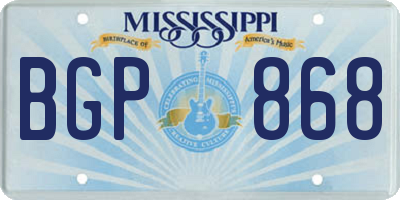 MS license plate BGP868