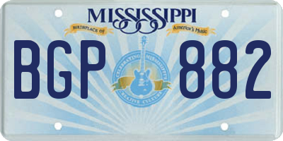 MS license plate BGP882