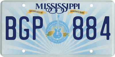 MS license plate BGP884