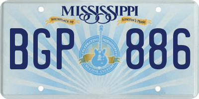 MS license plate BGP886