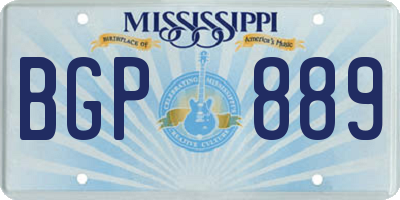 MS license plate BGP889