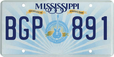MS license plate BGP891