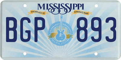 MS license plate BGP893