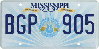 MS license plate BGP905