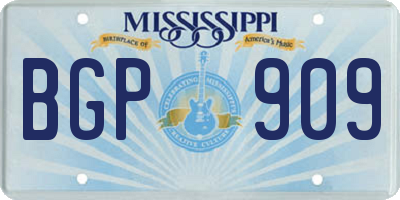 MS license plate BGP909