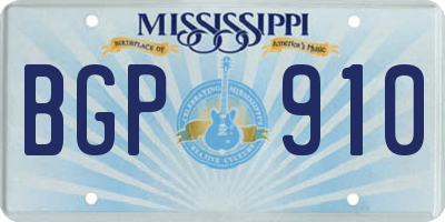 MS license plate BGP910