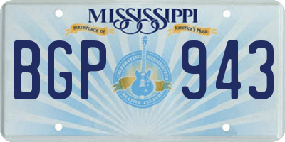 MS license plate BGP943