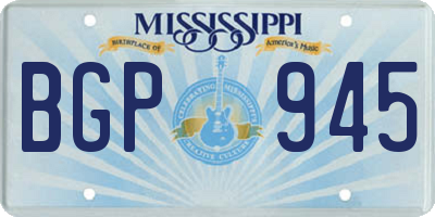 MS license plate BGP945