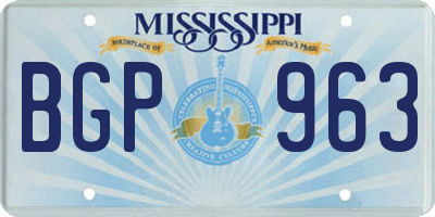 MS license plate BGP963