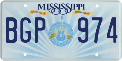 MS license plate BGP974