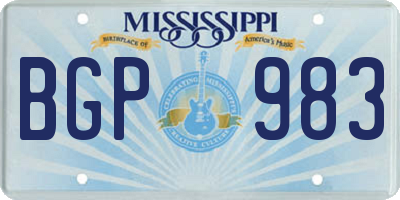 MS license plate BGP983