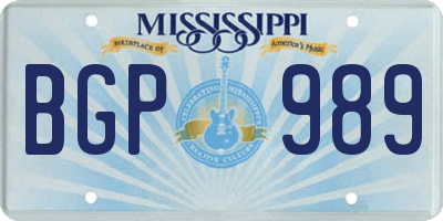 MS license plate BGP989