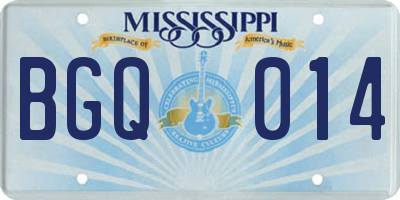 MS license plate BGQ014