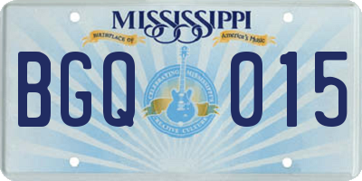 MS license plate BGQ015