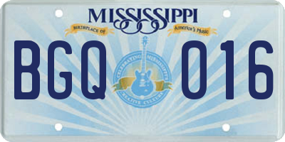 MS license plate BGQ016
