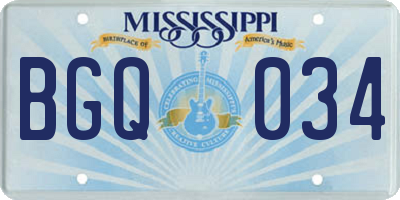 MS license plate BGQ034