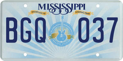 MS license plate BGQ037