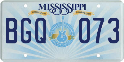 MS license plate BGQ073