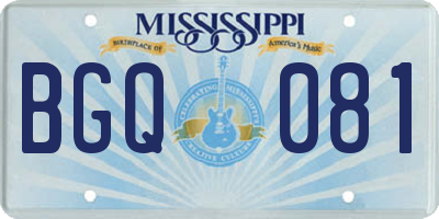 MS license plate BGQ081