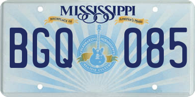 MS license plate BGQ085
