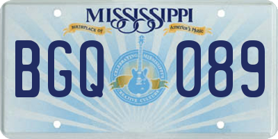 MS license plate BGQ089