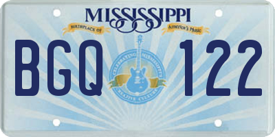 MS license plate BGQ122