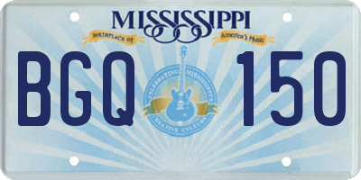 MS license plate BGQ150